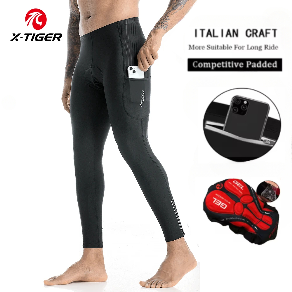 Mountain Biking Overalls - X-TIGER Mannen Fietsen Lange Broek Gel