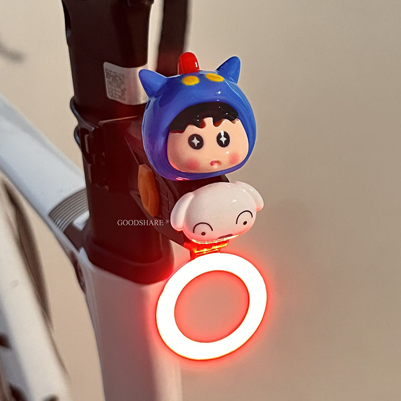 Mountain Biking Cartoon - Kawaii Shin-chan fietsachterlicht COB flitswaarschuwingslamp USB